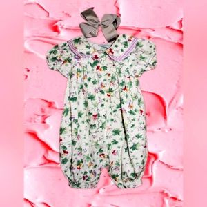 Mini Wear Vintage Floral Jumpsuit & Bow